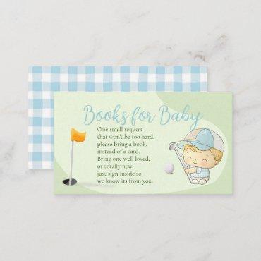 Golf Baby Shower Cute Boy Par-Tee Book Request Enclosure Card