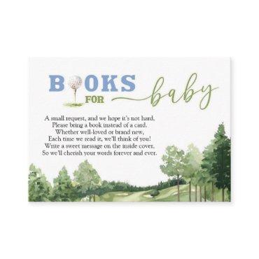 Golf Blue Boy Baby Shower Par-Tee Books For Baby Enclosure Card