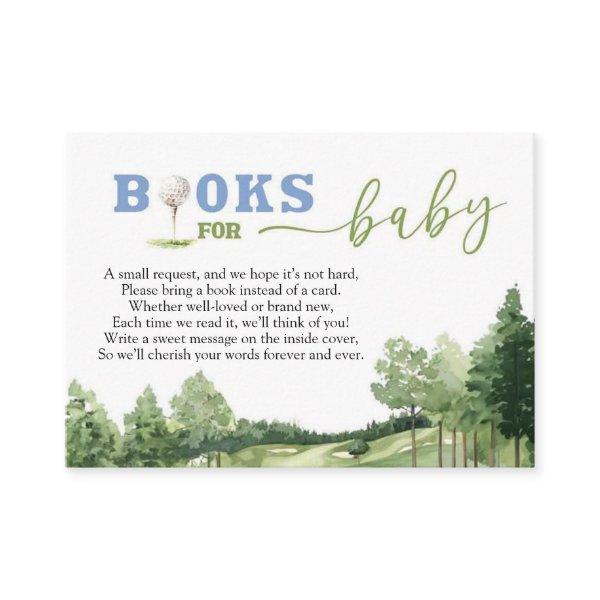 Golf Blue Boy Baby Shower Par-Tee Books For Baby Enclosure Card
