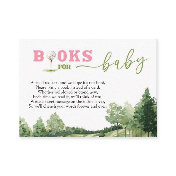 Golf Pink Girl Baby Shower Par-Tee Books For Baby Enclosure Card