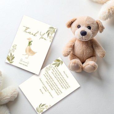 Goose nursery rhymes baby shower thank you card