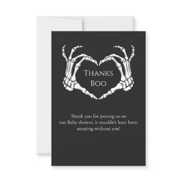 Goth Minimal Skeleton Baby shower Thank you Card