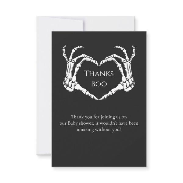 Goth Minimal Skeleton Baby shower Thank you Card