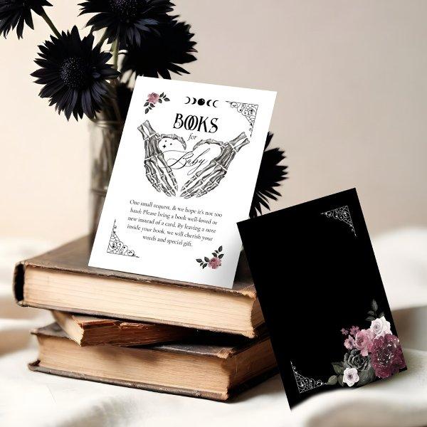 Gothic Halloween Skeleton Hands Books for Baby Enclosure Card