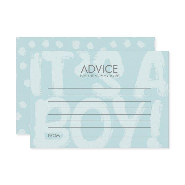 Graffiti Blue Baby Shower Advice Card For Mom