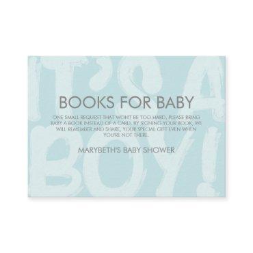 Graffiti Blue Baby Shower Bring A Book Request Enclosure Card