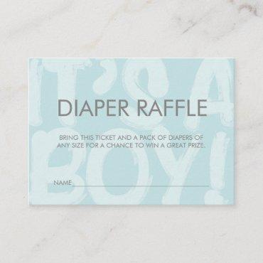 Graffiti Blue Baby Shower Diaper Raffle Ticket Enclosure Card