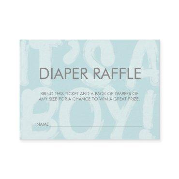 Graffiti Blue Baby Shower Diaper Raffle Ticket Enclosure Card