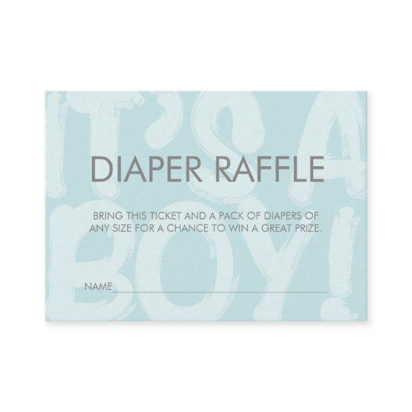Graffiti Blue Baby Shower Diaper Raffle Ticket Enclosure Card