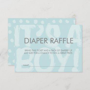 Graffiti Blue Baby Shower Diaper Raffle Ticket