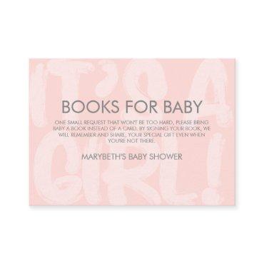 Graffiti Pink Baby Shower Bring A Book Request Enclosure Card