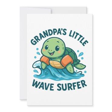 Grandpa's Little Wave Surfer Cute Turtle