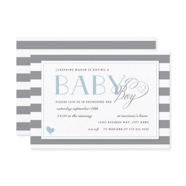 Gray & White Stripe Light Blue Boys