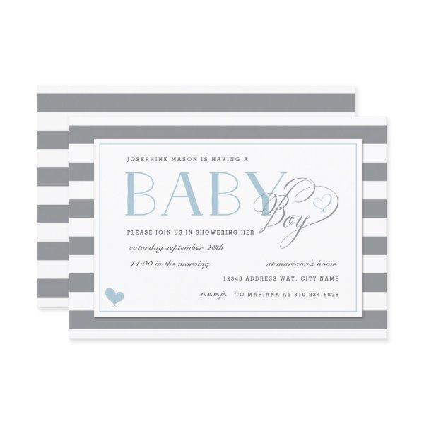 Gray & White Stripe Light Blue Boys