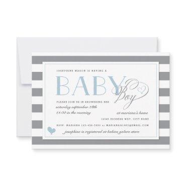 Gray & White Stripe Light Blue Boys