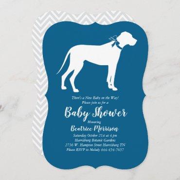 Great Dane Dog Baby Shower Blue Boy