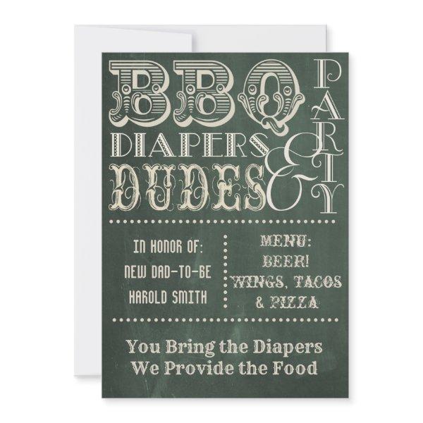 Green Chalkboard BBQ Diapers and DUDES