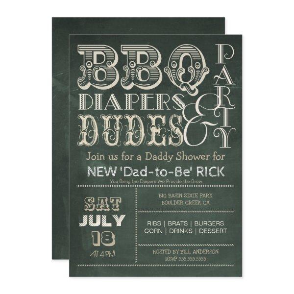 Green Chalkboard BBQ Diapers & DUDES