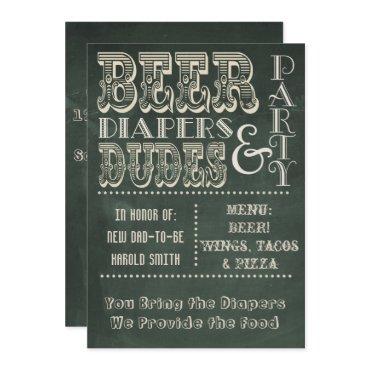 Green Chalkboard Beer Diapers & DUDES