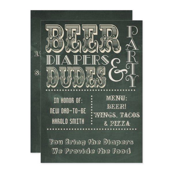 Green Chalkboard Beer Diapers & DUDES