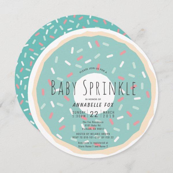Green Donut Baby Sprinkle Shower Circle