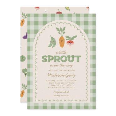 Green Gingham Little Sprout on the Way