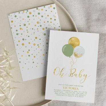 Green & Gold Balloons | Oh Baby Boy