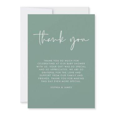 Green Modern Gender Neutral Baby Shower Thank You