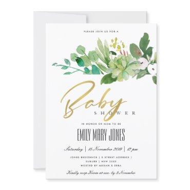 GREEN SUCCULENT FOLIAGE WATERCOLOR