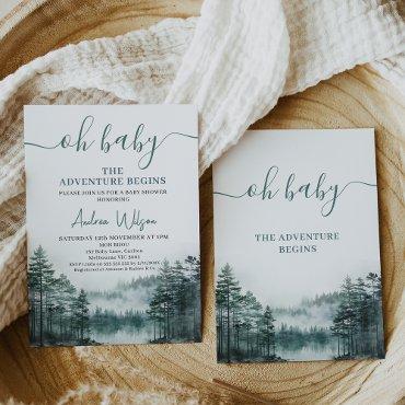 Green Wilderness Let Adventure Begin Baby Shower