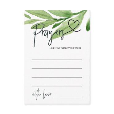 Greener Neutral Baby Shower Game Prayer Card Heart