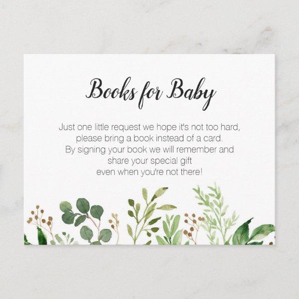 Greenery Baby Shower - Bring a book insert  Postcard