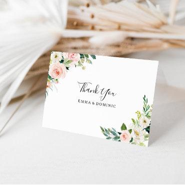 Greenery Elegant Floral Thank You Card