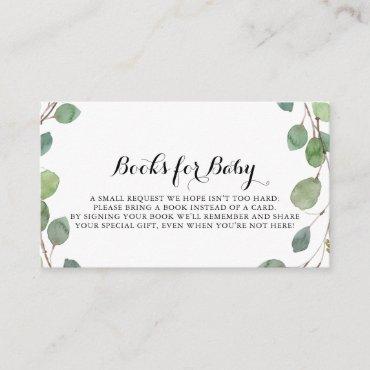 Greenery Eucalyptus Baby Shower Book Request Enclosure Card