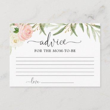 Greenery gold pink Advice for mom parents Enclosure Card