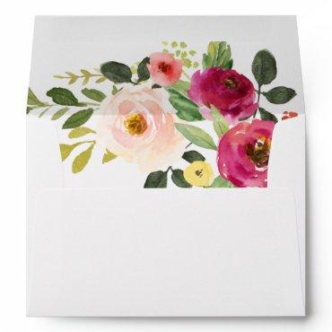 Greenery Pink Blush Floral Wedding  Envelope