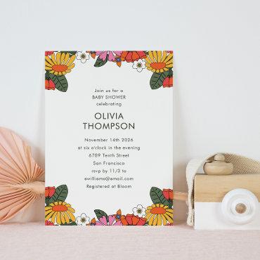 Groovy Boho Retro Flower Frame Cute