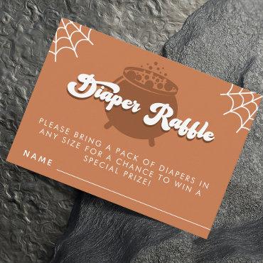 Groovy Typography Halloween Diaper Raffle Neutral  Enclosure Card