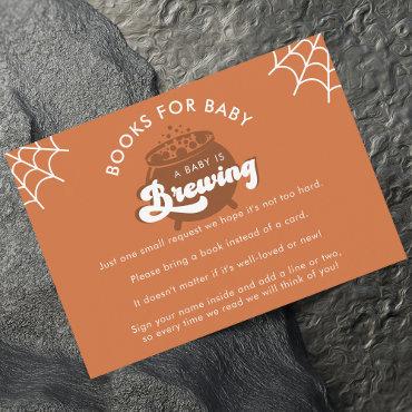 Groovy Typography Retro Books for Fall Baby Shower Enclosure Card