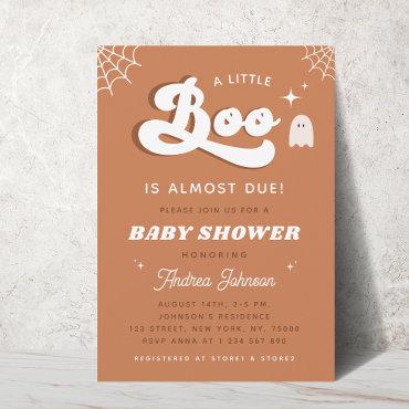 Groovy Typography Retro Ghost Baby Shower Party