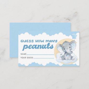 Guess How Many Peanuts Card Elephant Baby Shower
