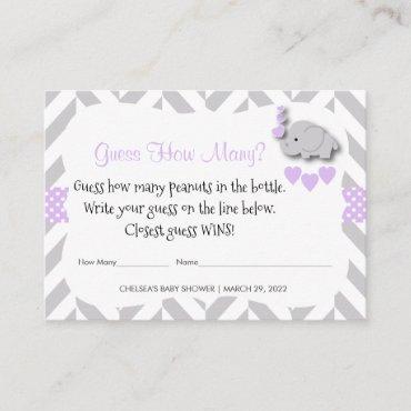 Guess How Many - Purple Elephant Enclosure Card
