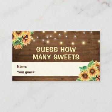 Guess How Many Sweets Rustic Baby Shower Sprinkle Enclosure Card