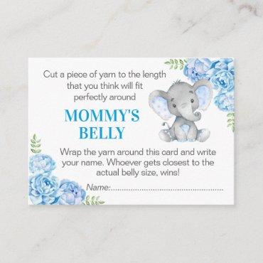Guess Mommy's Belly Game Card Elephant Baby Shower