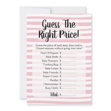 Guess The Price Baby Shower Game Pink White