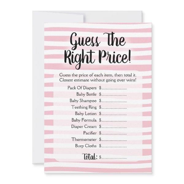 Guess The Price Baby Shower Game Pink White