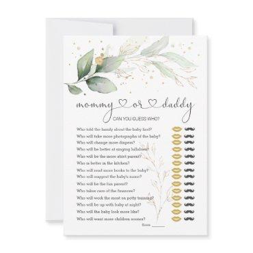 Guess Who Mommy or Daddy Baby Shower Game Greenery