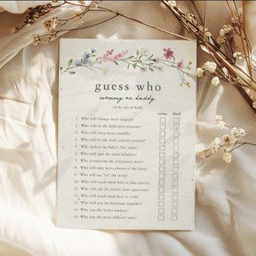 Guess Who Mommy or Daddy Baby Shower Game