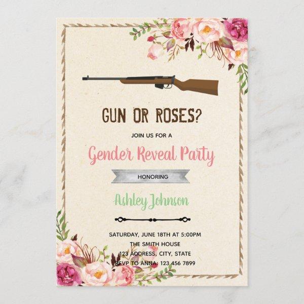 Gun or rose gender reveal