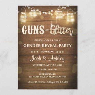 Guns or Glitter Gender Reveal  Rustic
